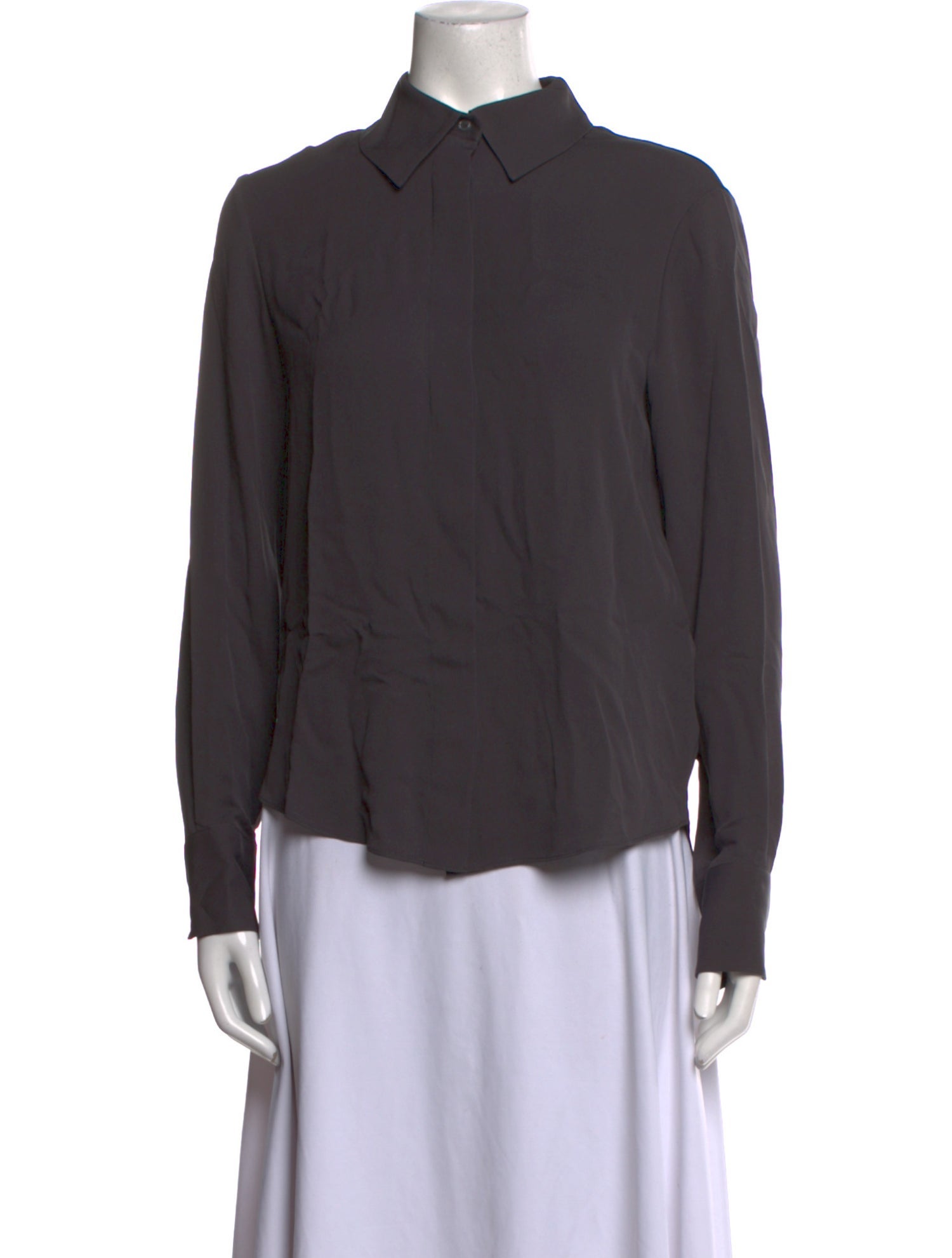 Tom Ford Silk Long Sleeve Button-Up Top