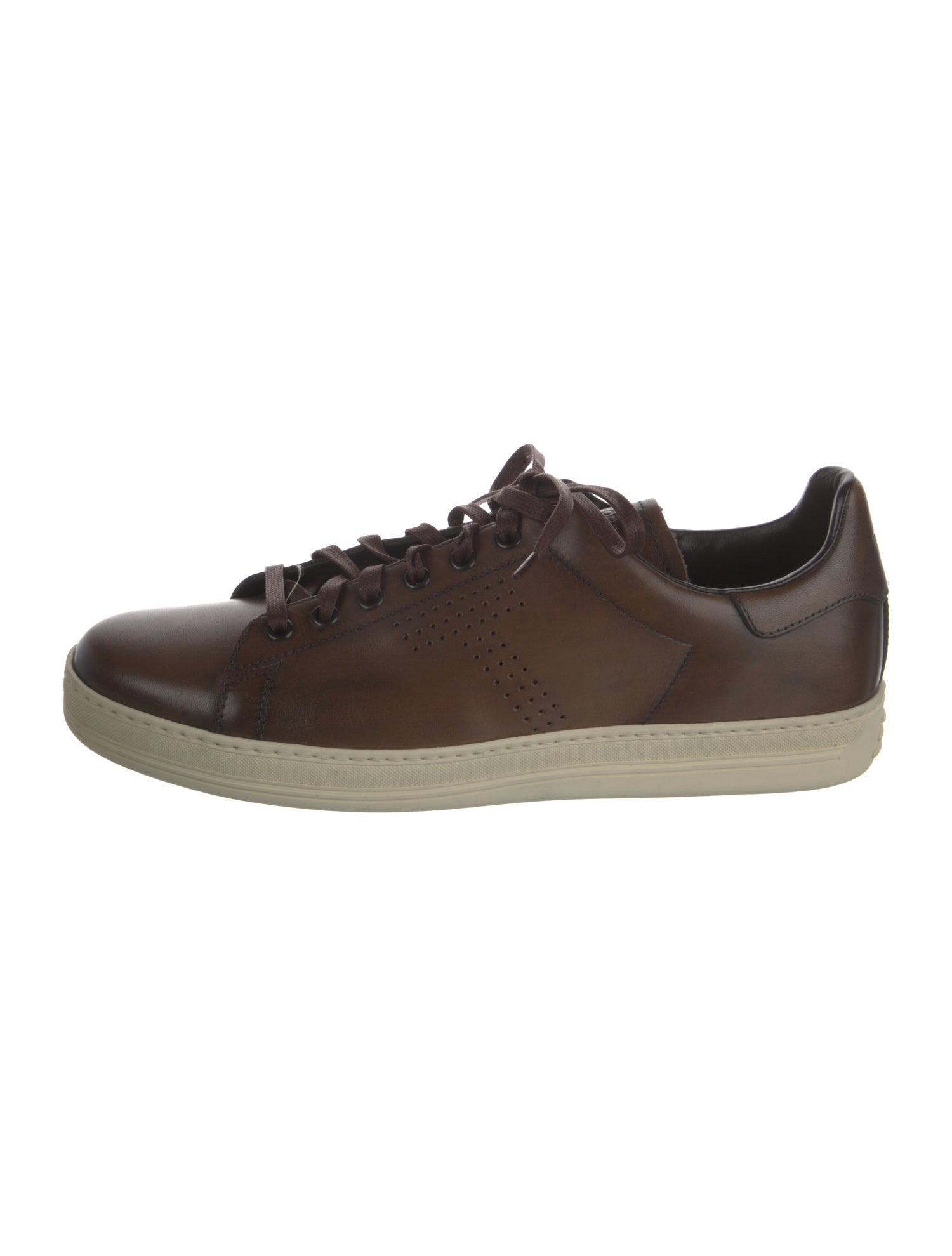 Tom Ford Leather Lasercut Accents Sneakers