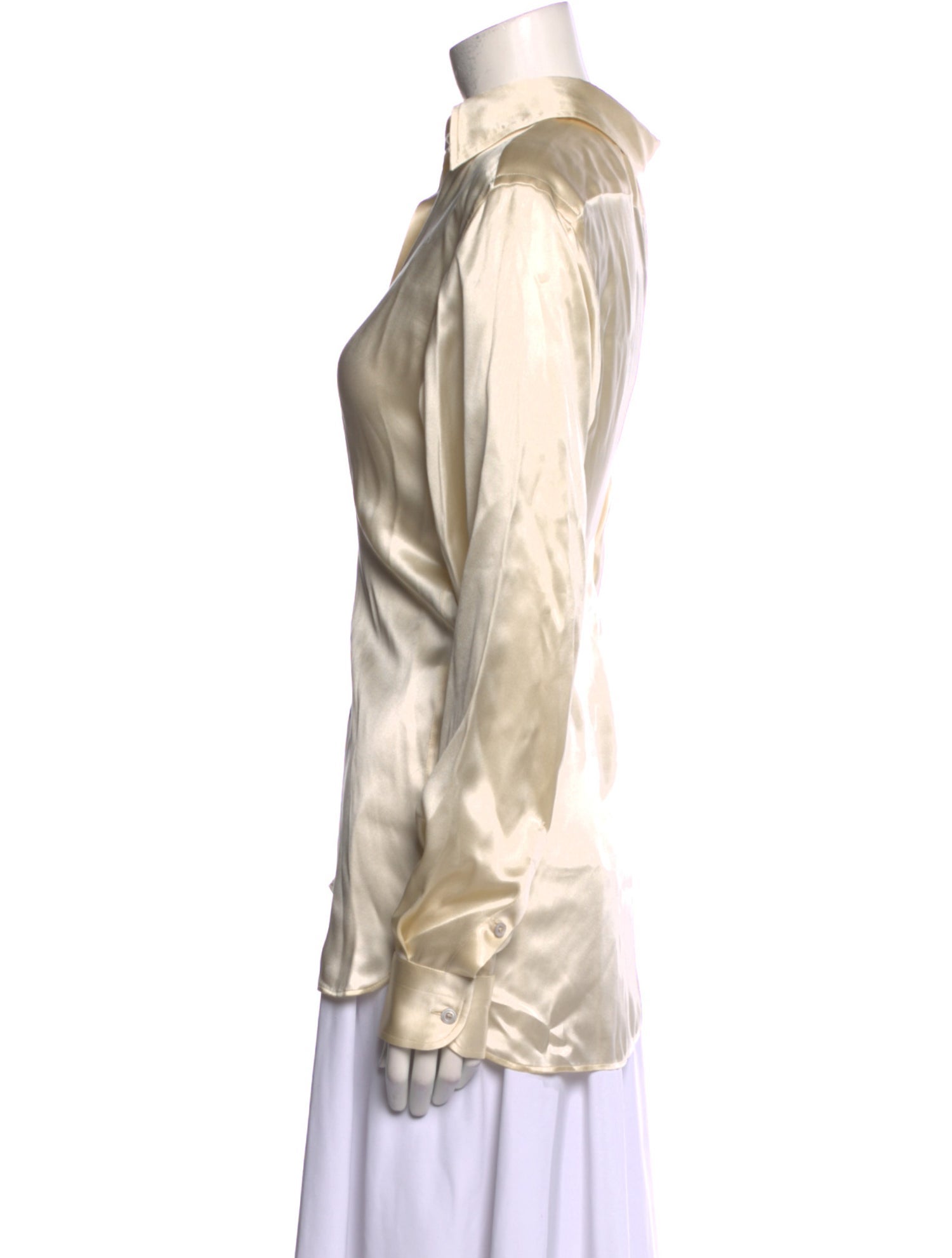 Tom Ford Silk Long Sleeve Button-Up Top w/ Tags