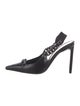 Tom Ford Leather Chain-Link Accents Slingback Pumps
