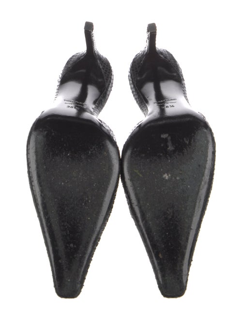 Tom Ford Leather Chain-Link Accents Slingback Pumps