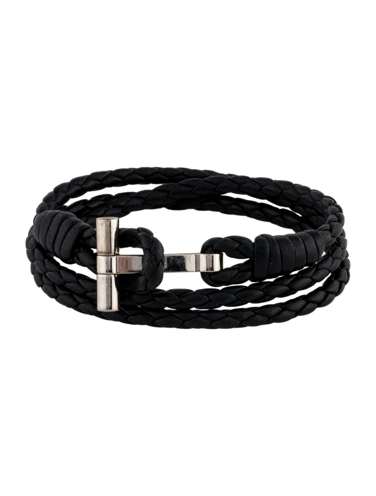 Tom Ford Leather Braided Wrap Bracelet