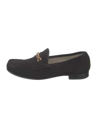 Tom Ford Suede Chain-Link Accents Loafers