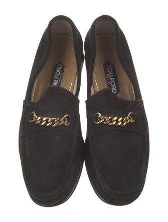 Tom Ford Suede Chain-Link Accents Loafers