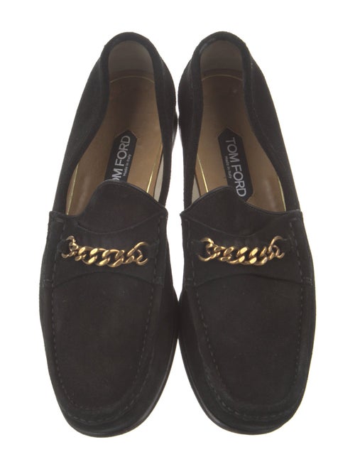 Tom Ford Suede Chain-Link Accents Loafers