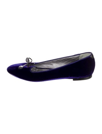 Tom Ford Velvet Bow Accents Ballet Flats