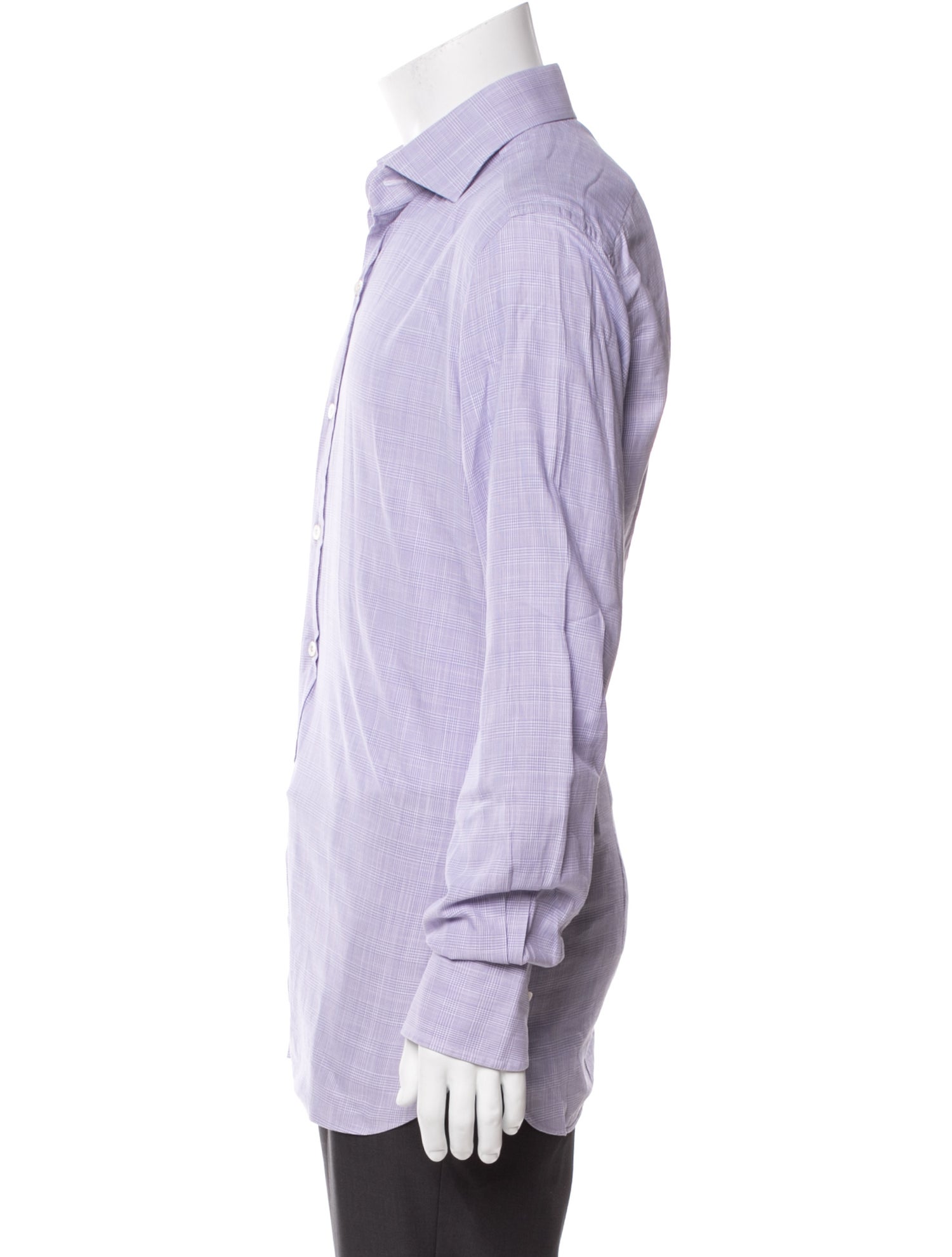 Tom Ford Plaid Print Long Sleeve Dress Shirt