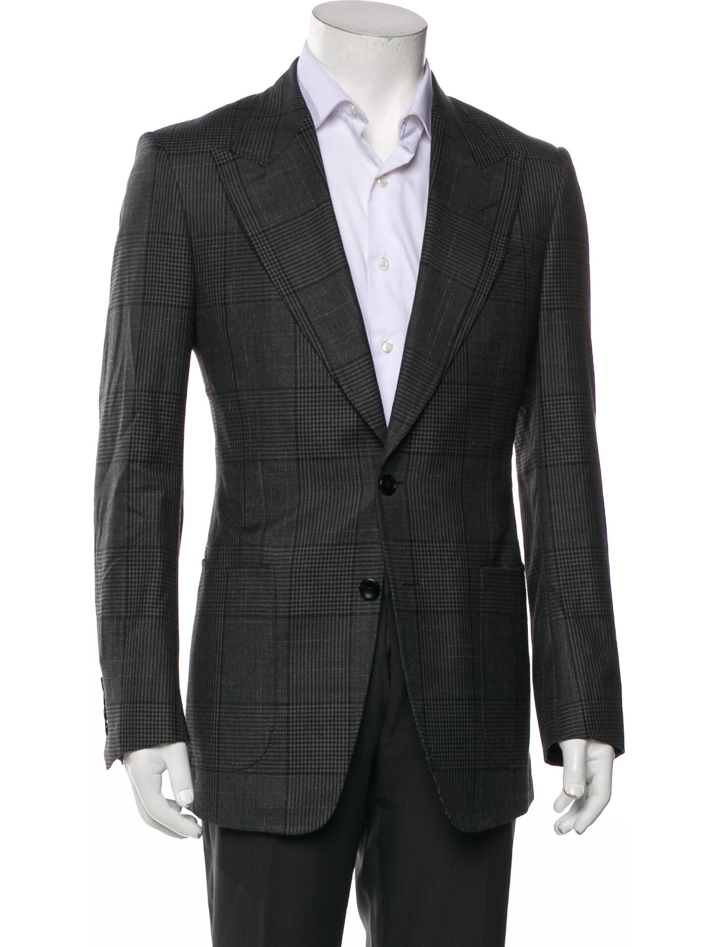 Tom Ford Wool Plaid Print Two-Piece Blazer