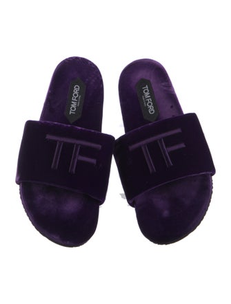 Tom Ford Velvet Embroidered Accent Slides
