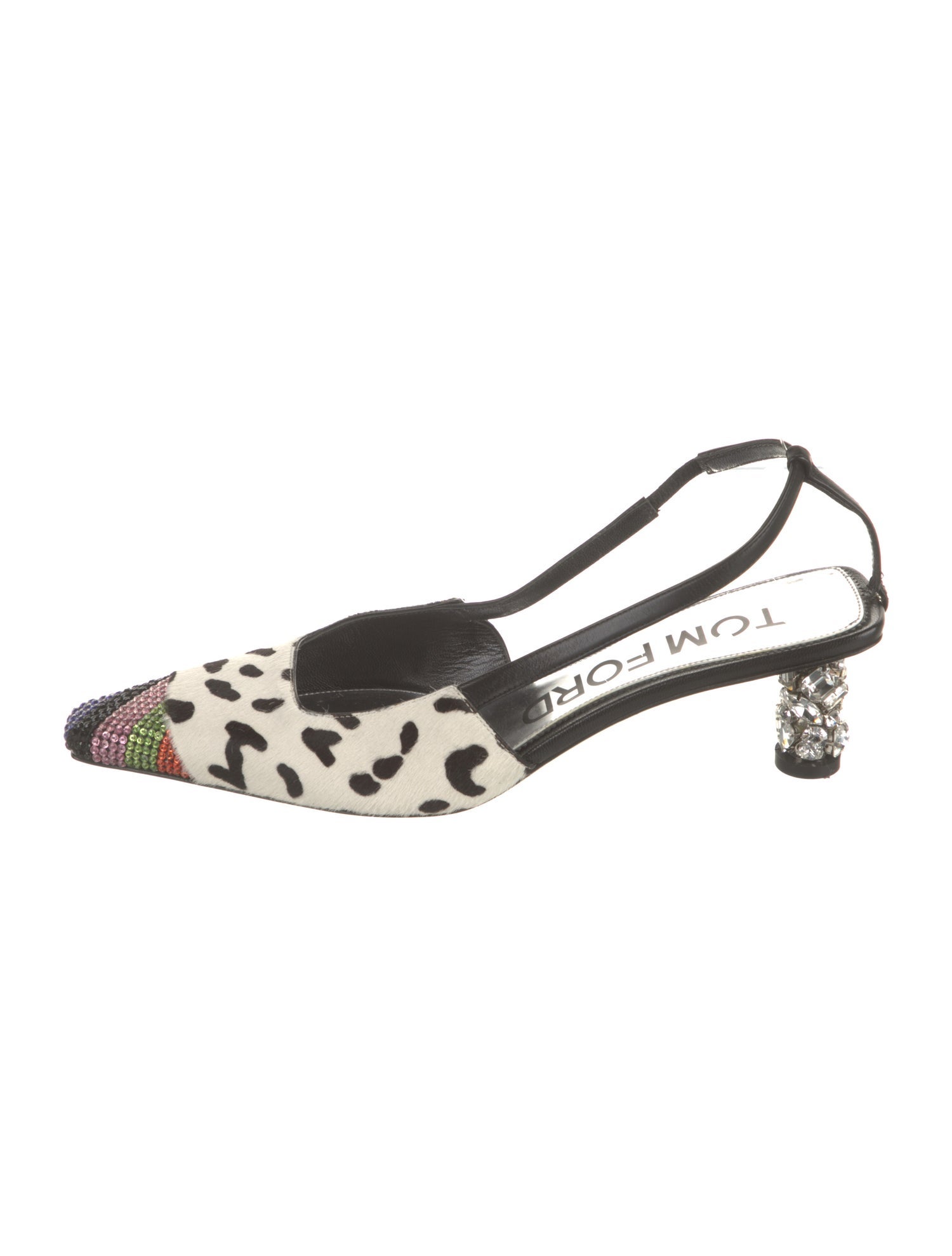 Tom Ford Ponyhair Animal Print Slingback Pumps