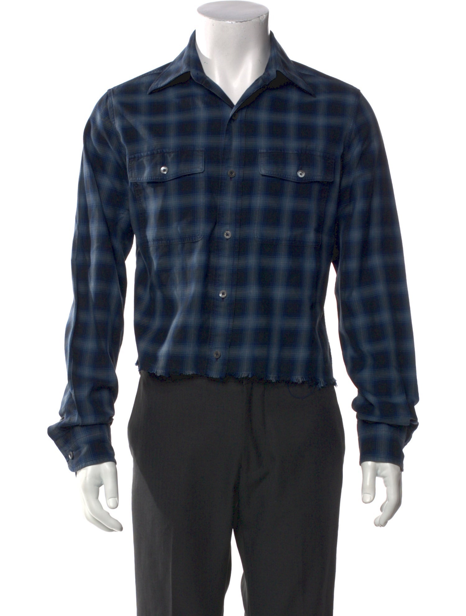 Tom Ford Plaid Print Long Sleeve Western Shirt