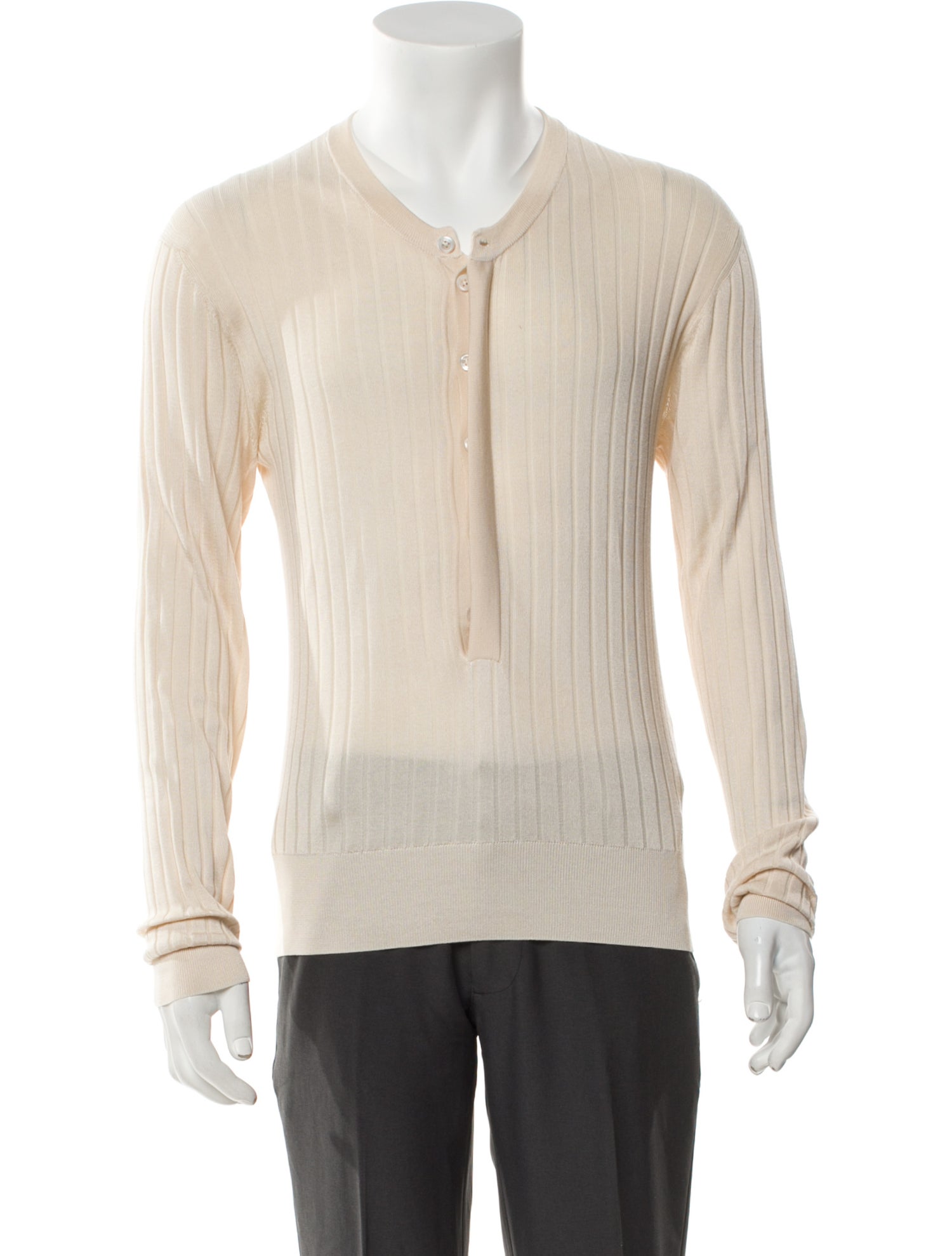 Tom Ford V-Neck Long Sleeve Polo Sweater