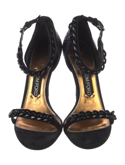 Tom Ford Suede Chain-Link Accents Sandals