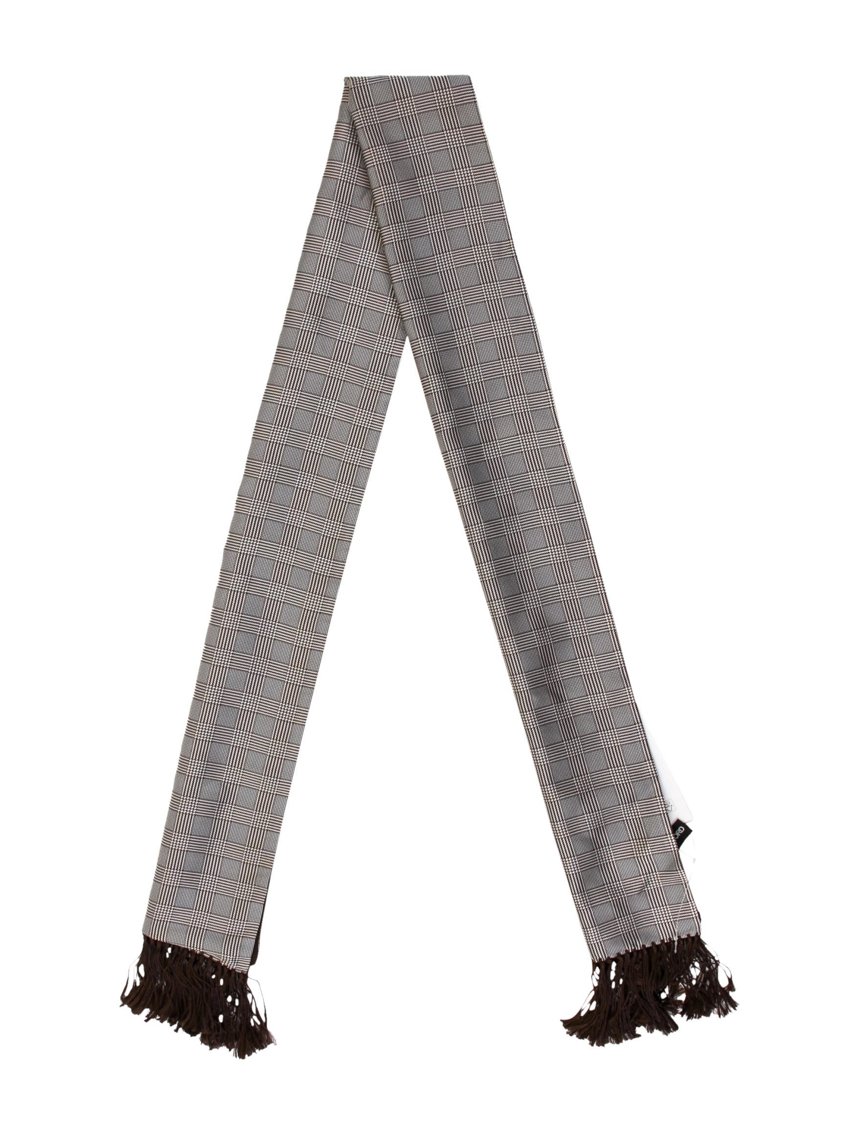 Tom Ford Wool Plaid Print Scarf