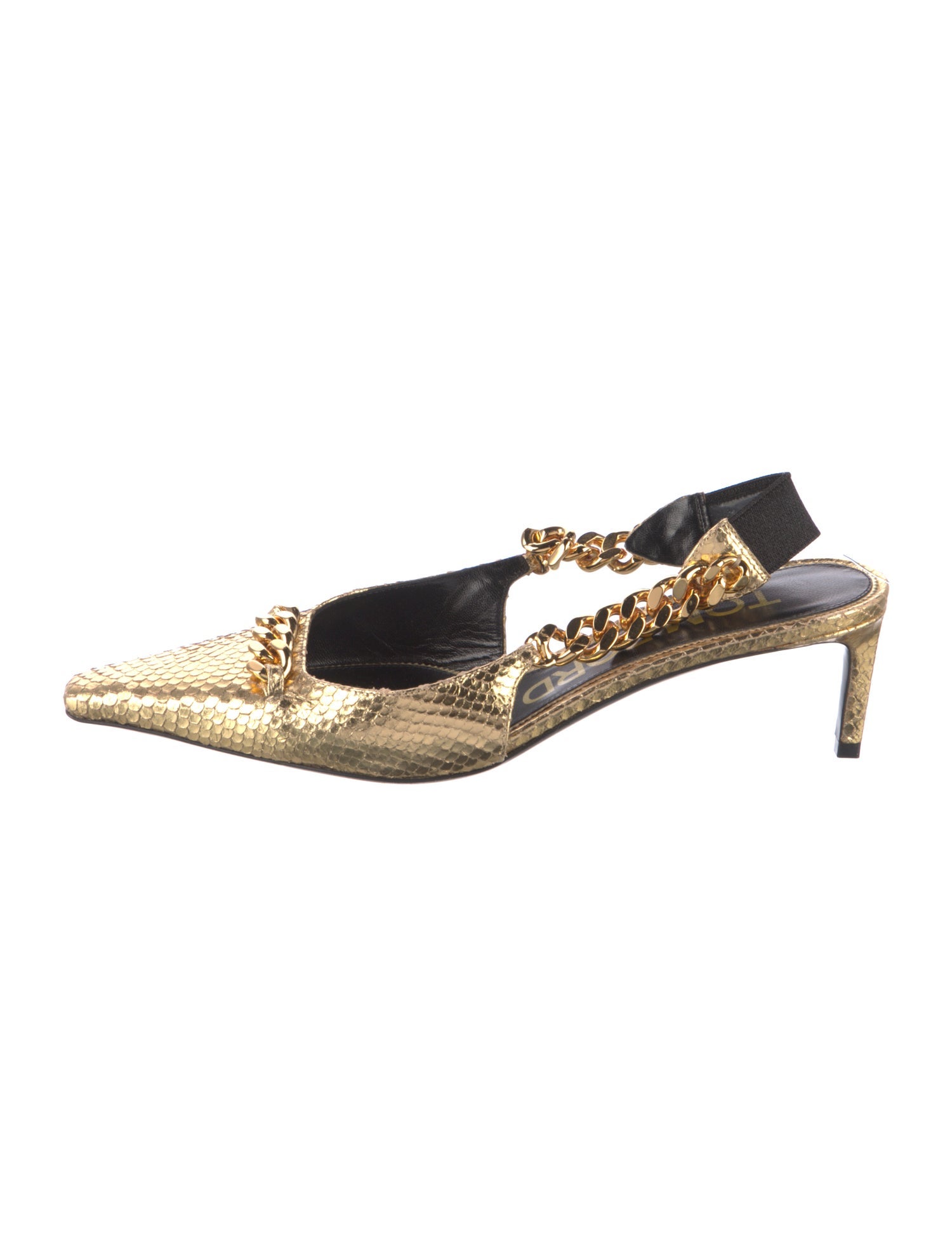 Tom Ford Snakeskin Animal Print Slingback Pumps