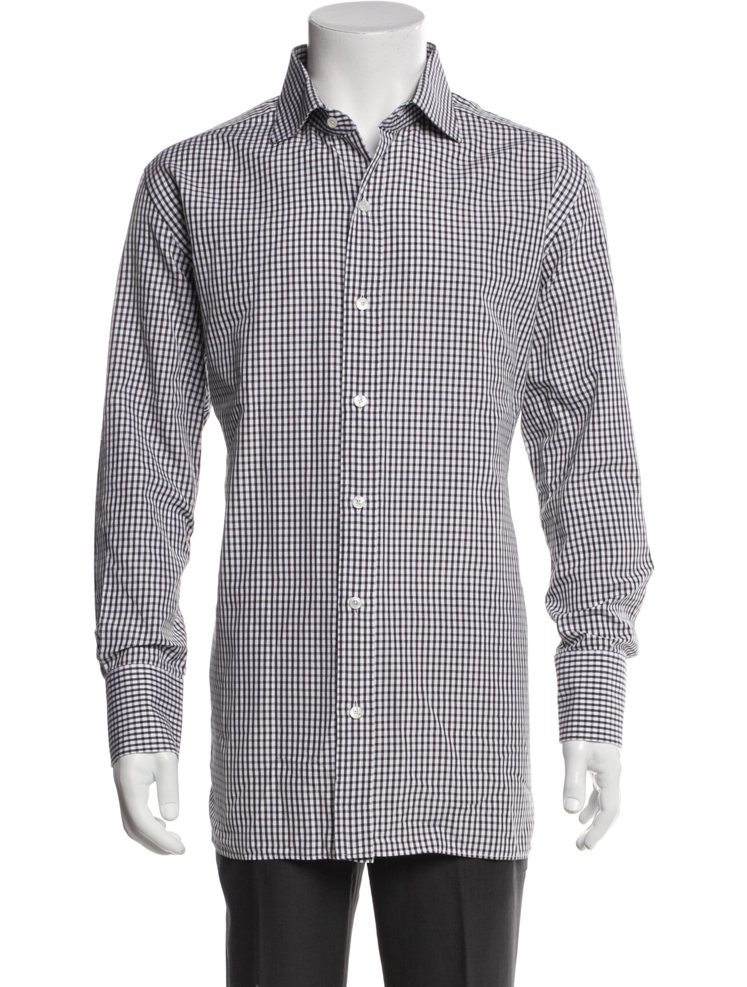 Tom Ford Plaid Print Long Sleeve Dress Shirt