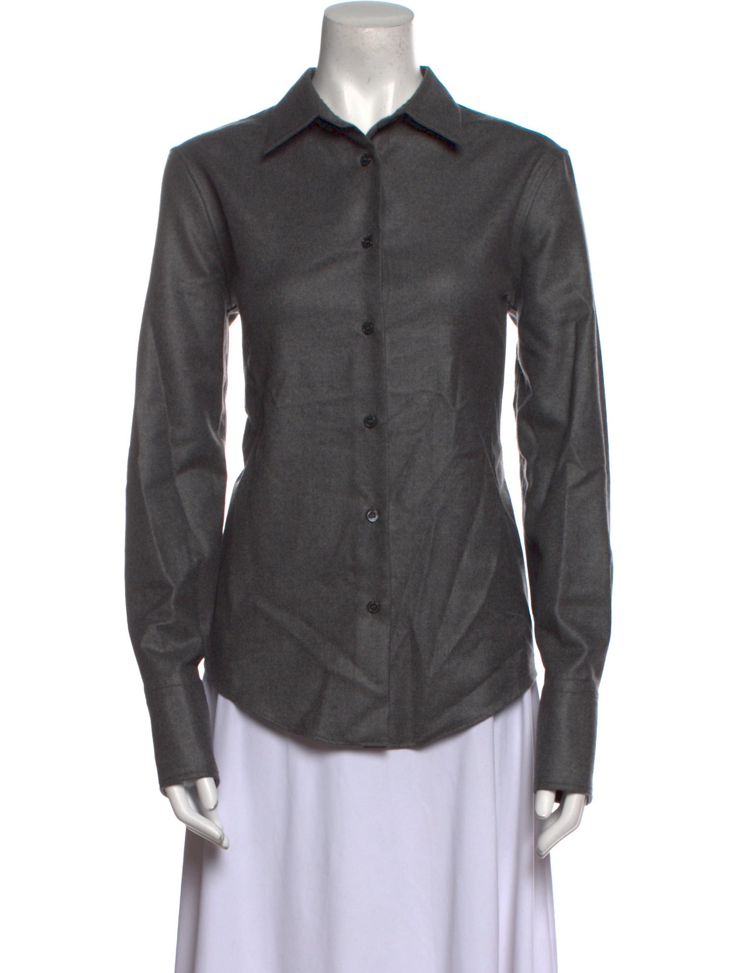 Tom Ford Cashmere Long Sleeve Button-Up Top