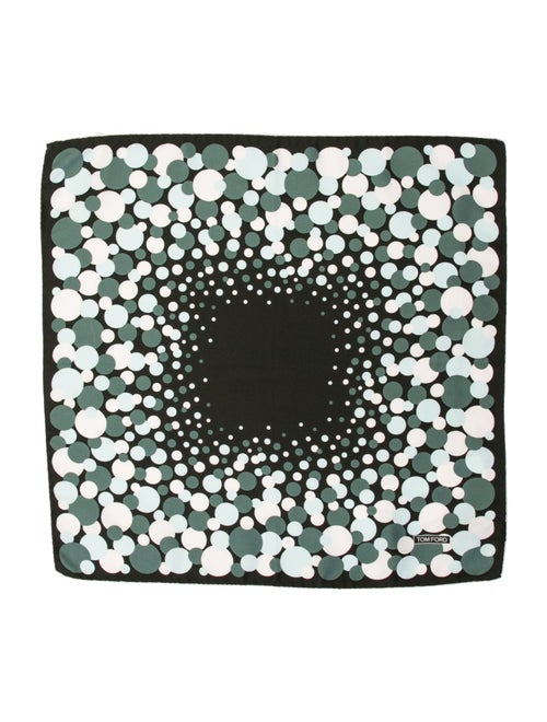 Tom Ford green pattern print pocket square