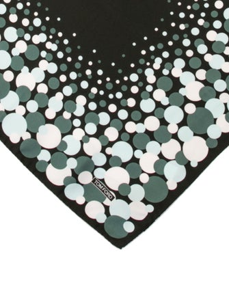 Tom Ford green pattern print pocket square