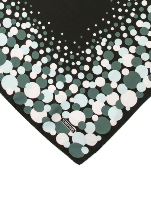 Tom Ford green pattern print pocket square