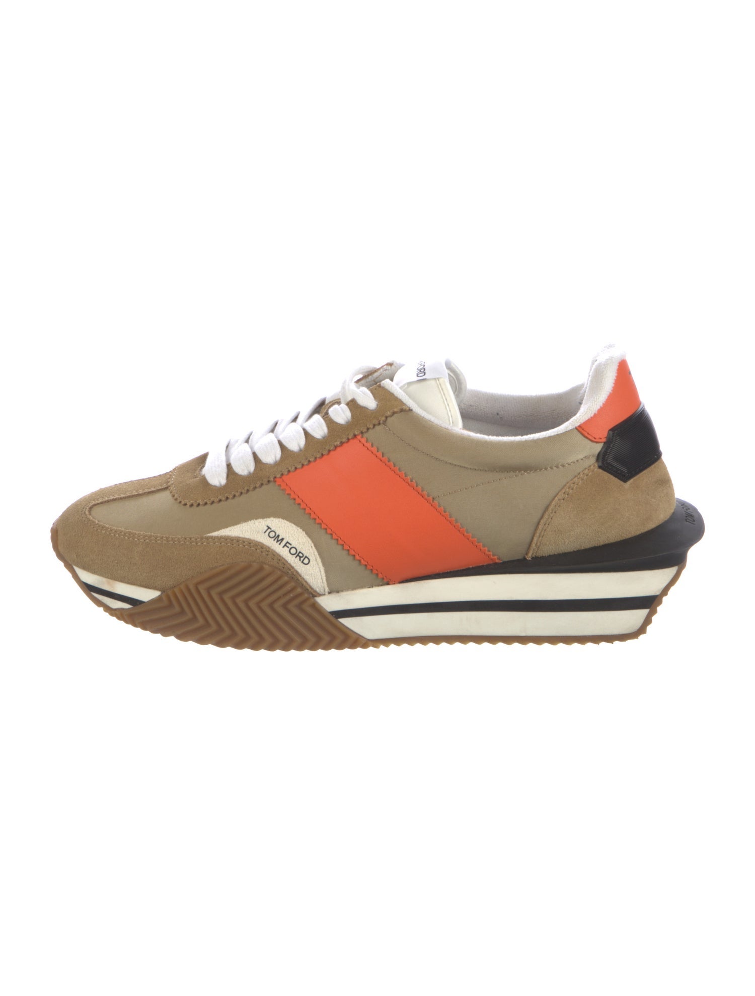 Tom Ford Suede Colorblock Pattern Sneakers