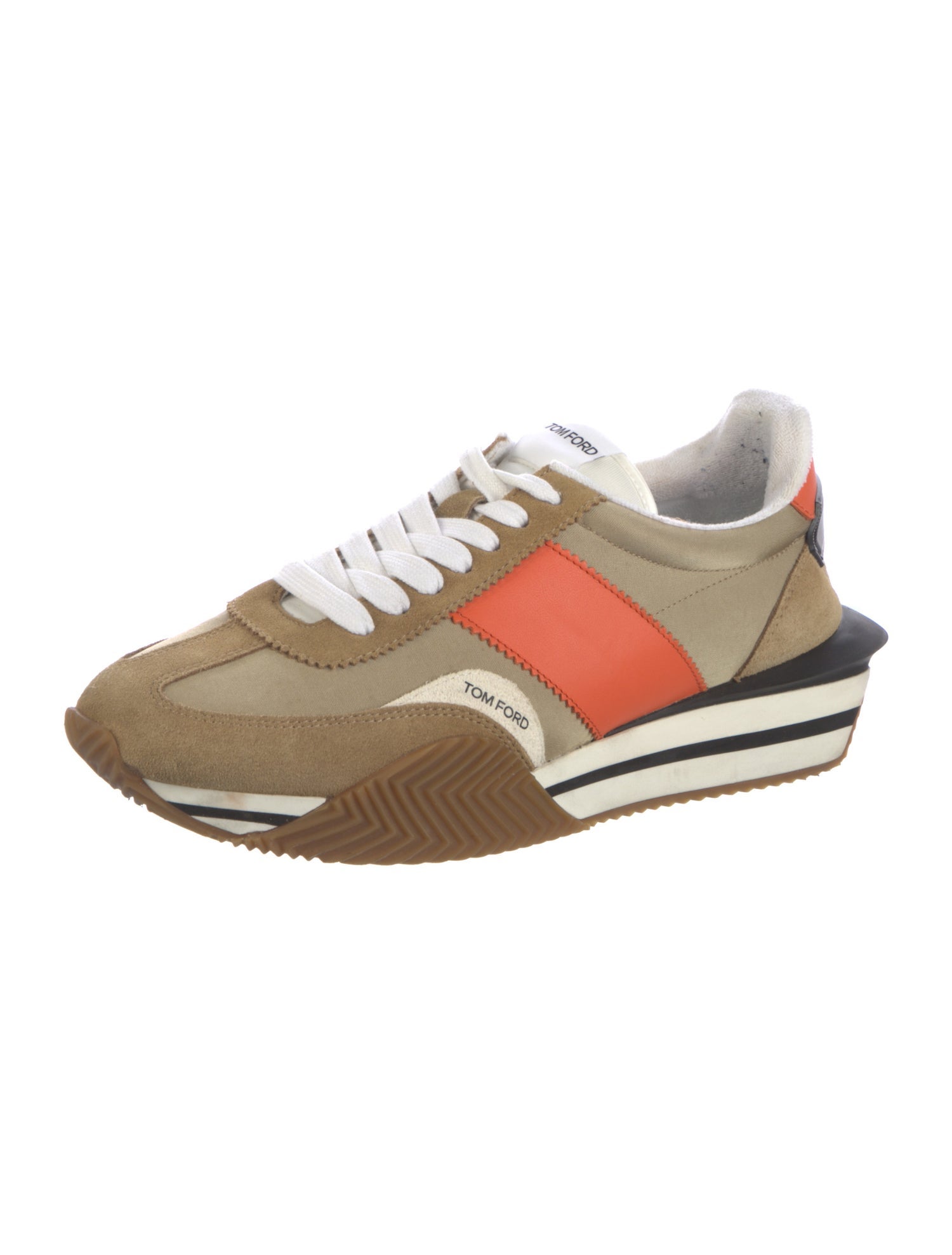 Tom Ford Suede Colorblock Pattern Sneakers