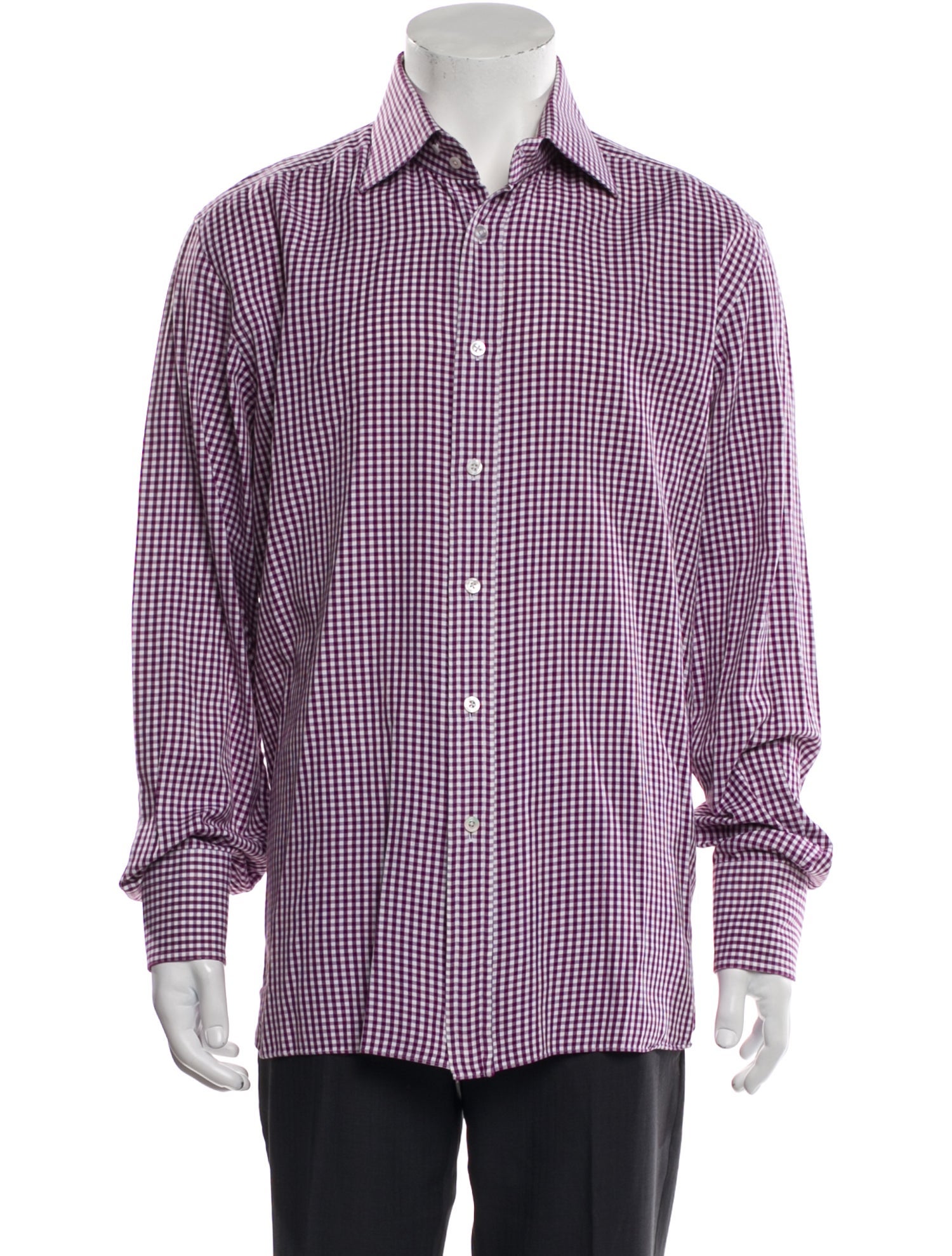 Tom Ford Plaid Print Long Sleeve Shirt