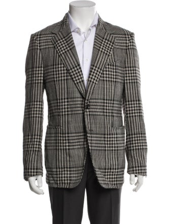 Tom Ford Wool Plaid Print Blazer
