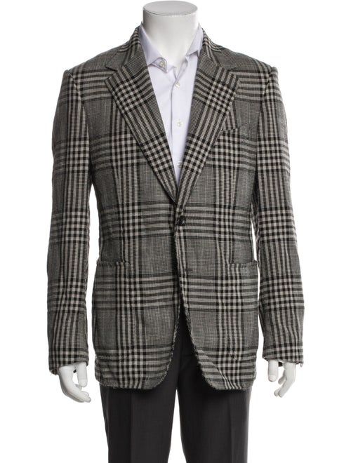 Tom Ford Wool Plaid Print Blazer