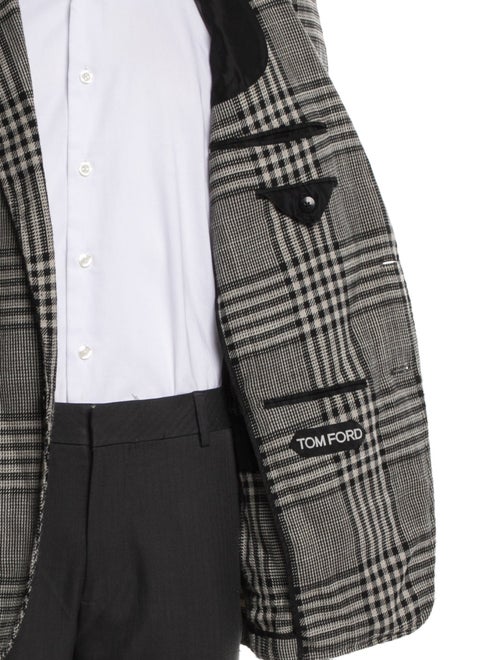 Tom Ford Wool Plaid Print Blazer