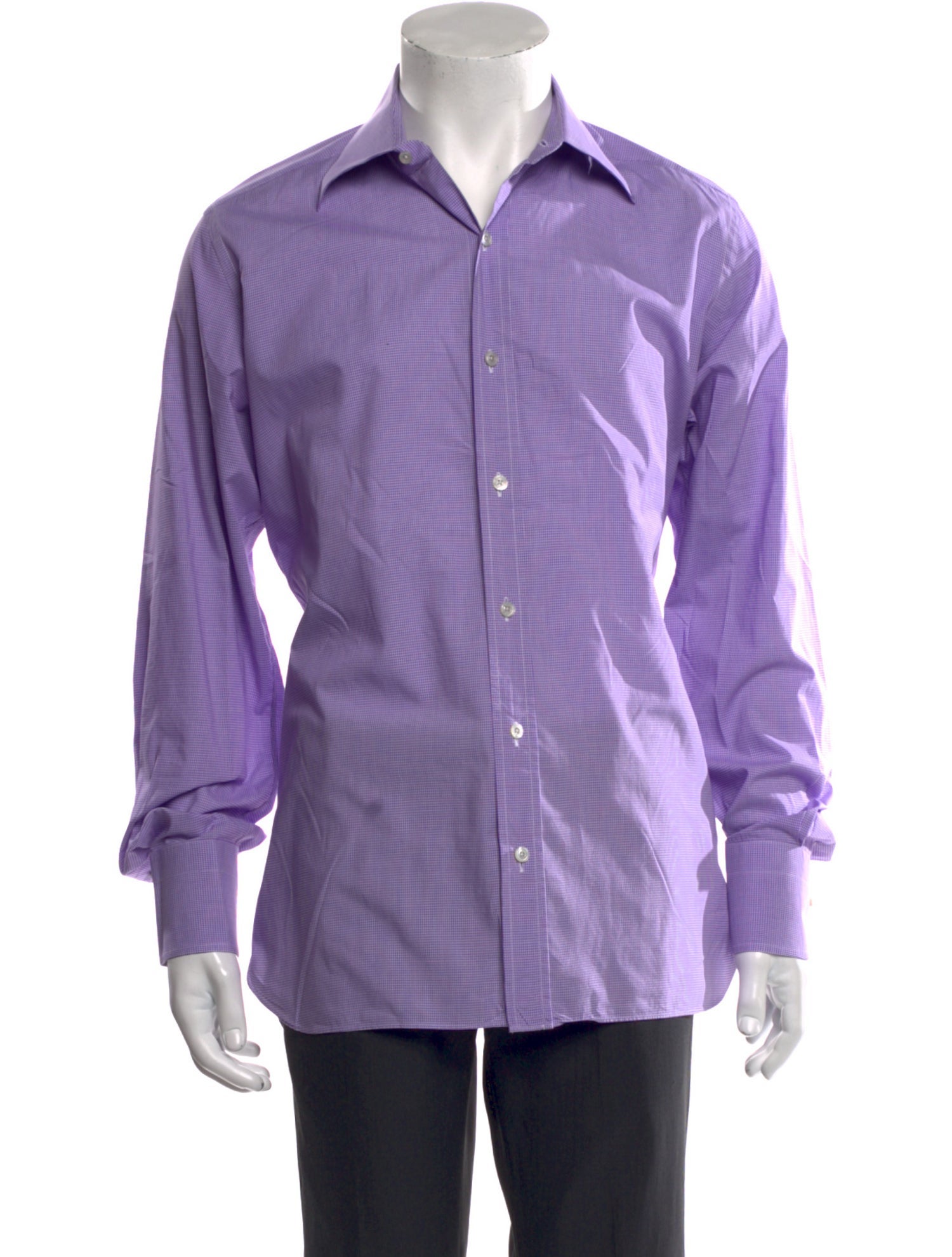 Tom Ford Plaid Print Long Sleeve Shirt