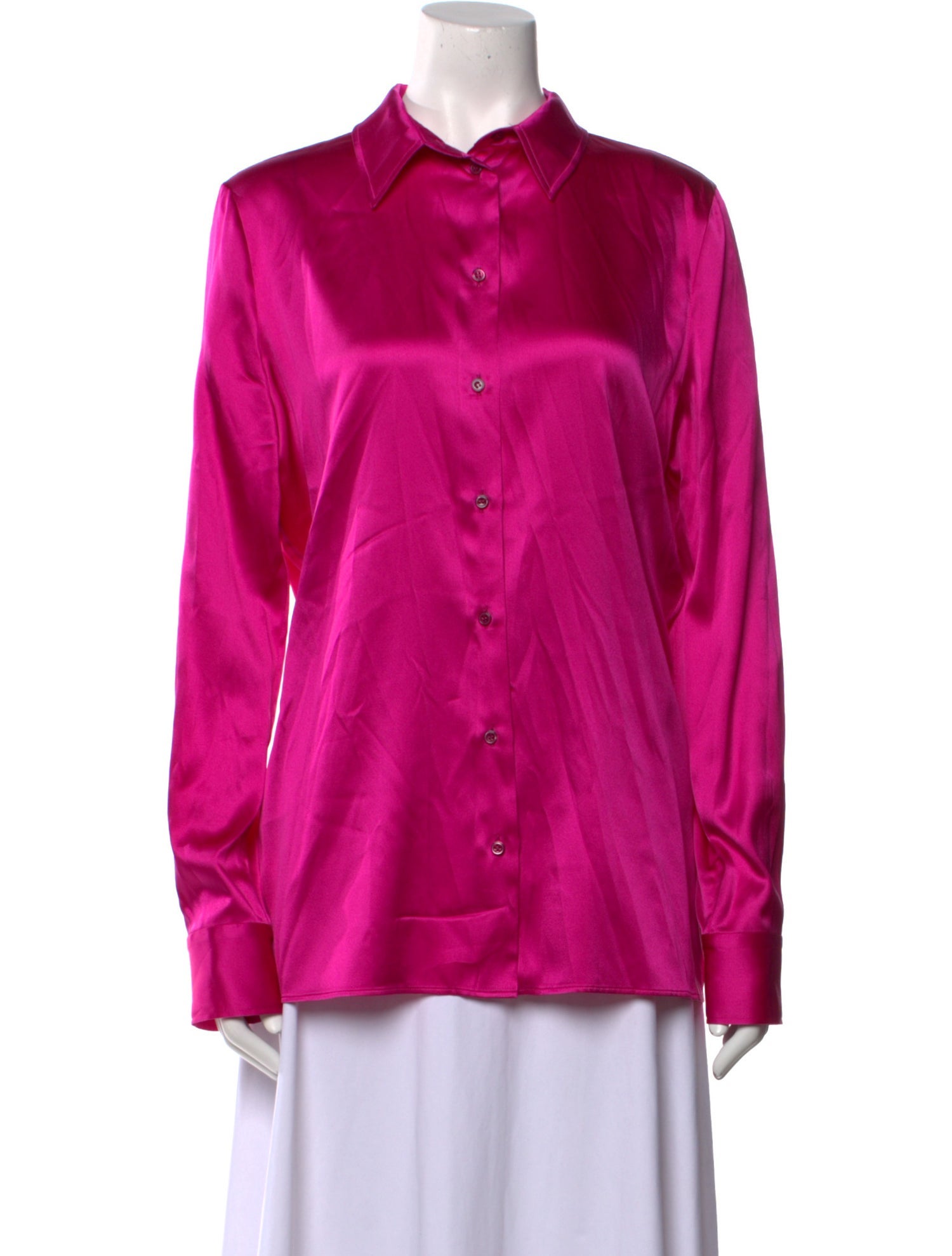 Tom Ford Silk Long Sleeve Button-Up Top