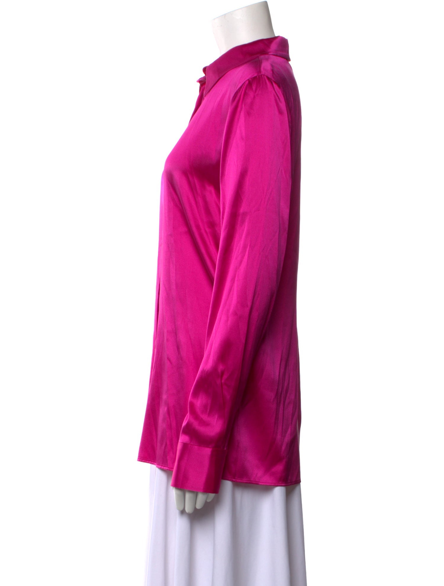 Tom Ford Silk Long Sleeve Button-Up Top