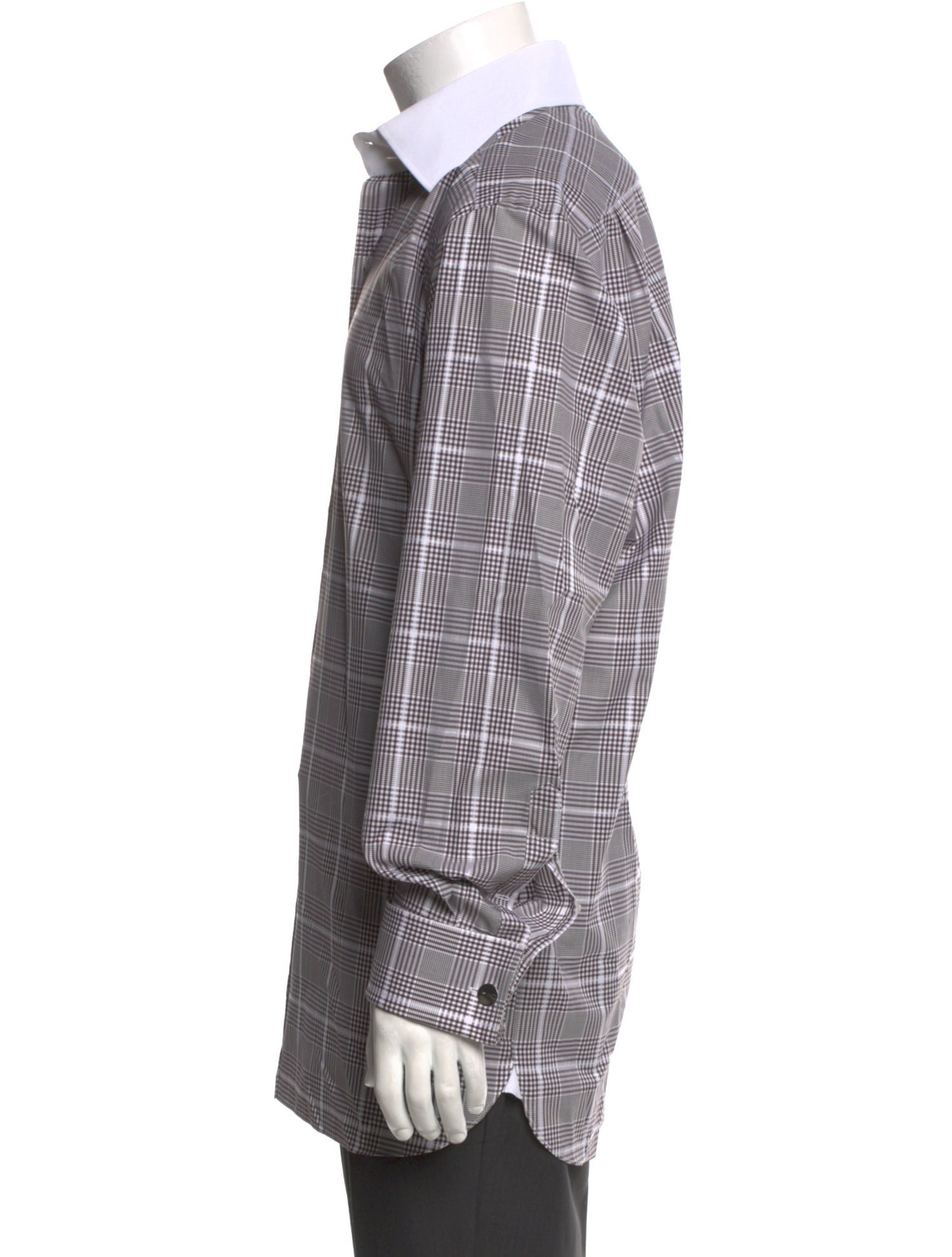 Tom Ford Plaid Print Long Sleeve Shirt