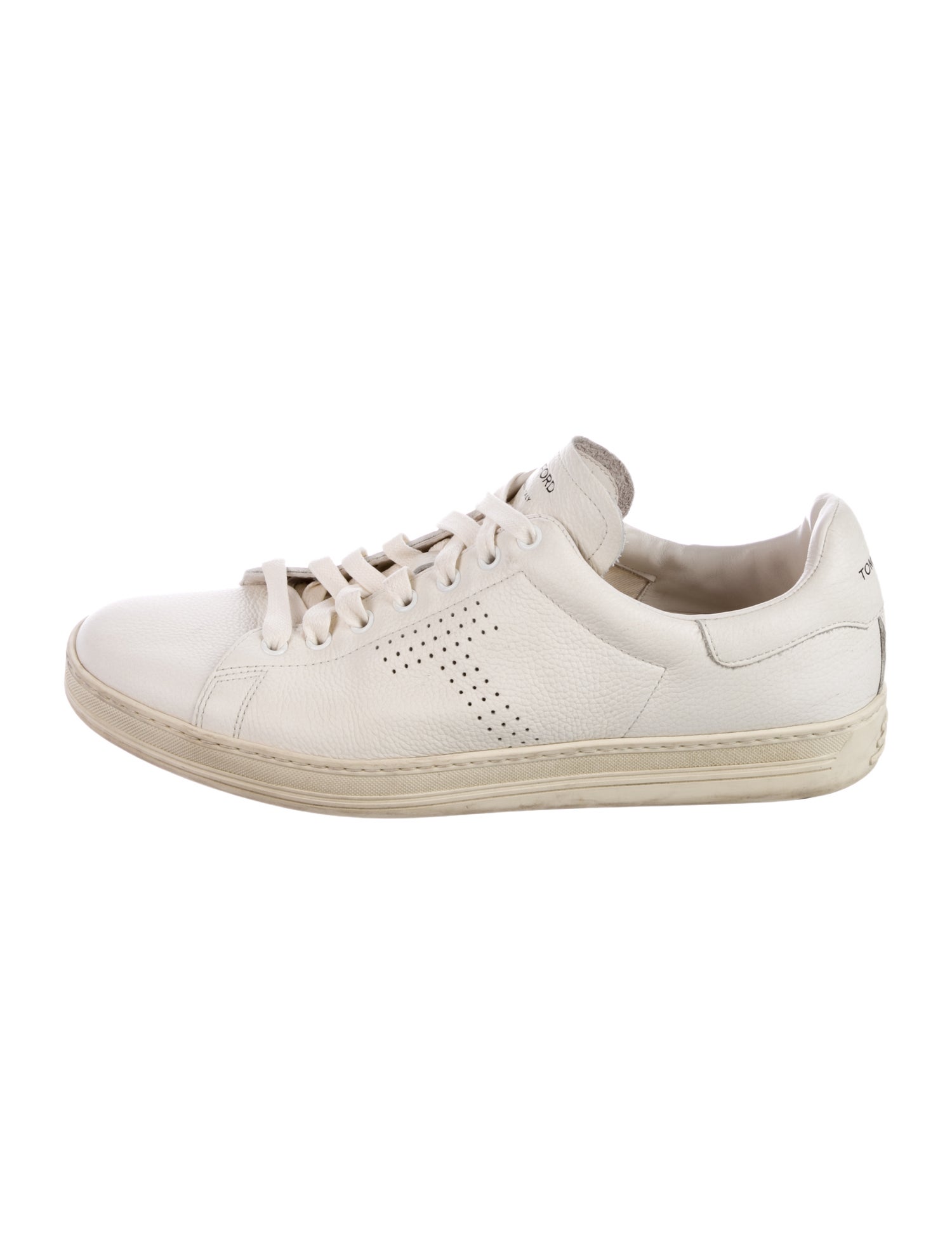Tom Ford Leather Lasercut Accents Sneakers