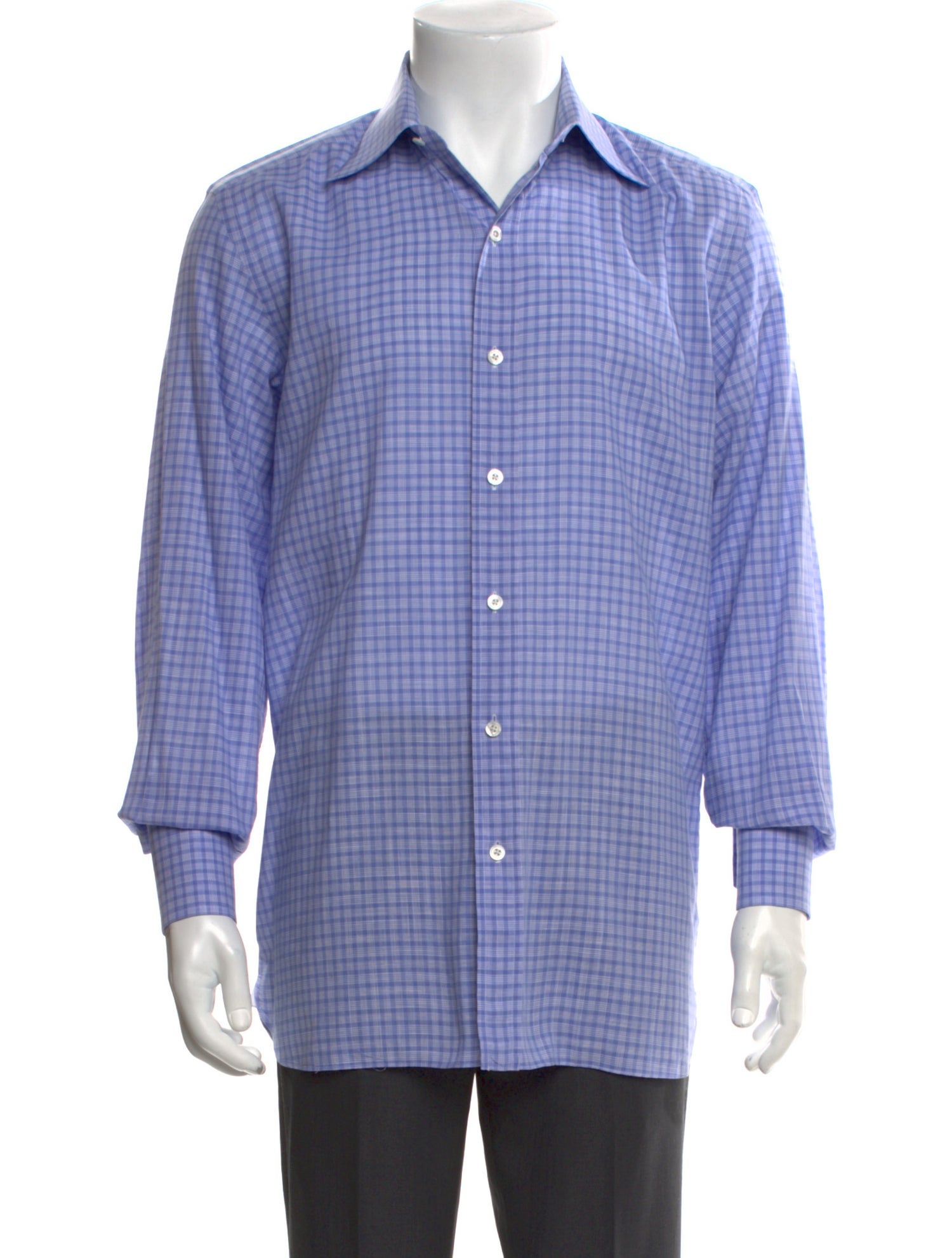 Tom Ford Plaid Print Long Sleeve Dress Shirt