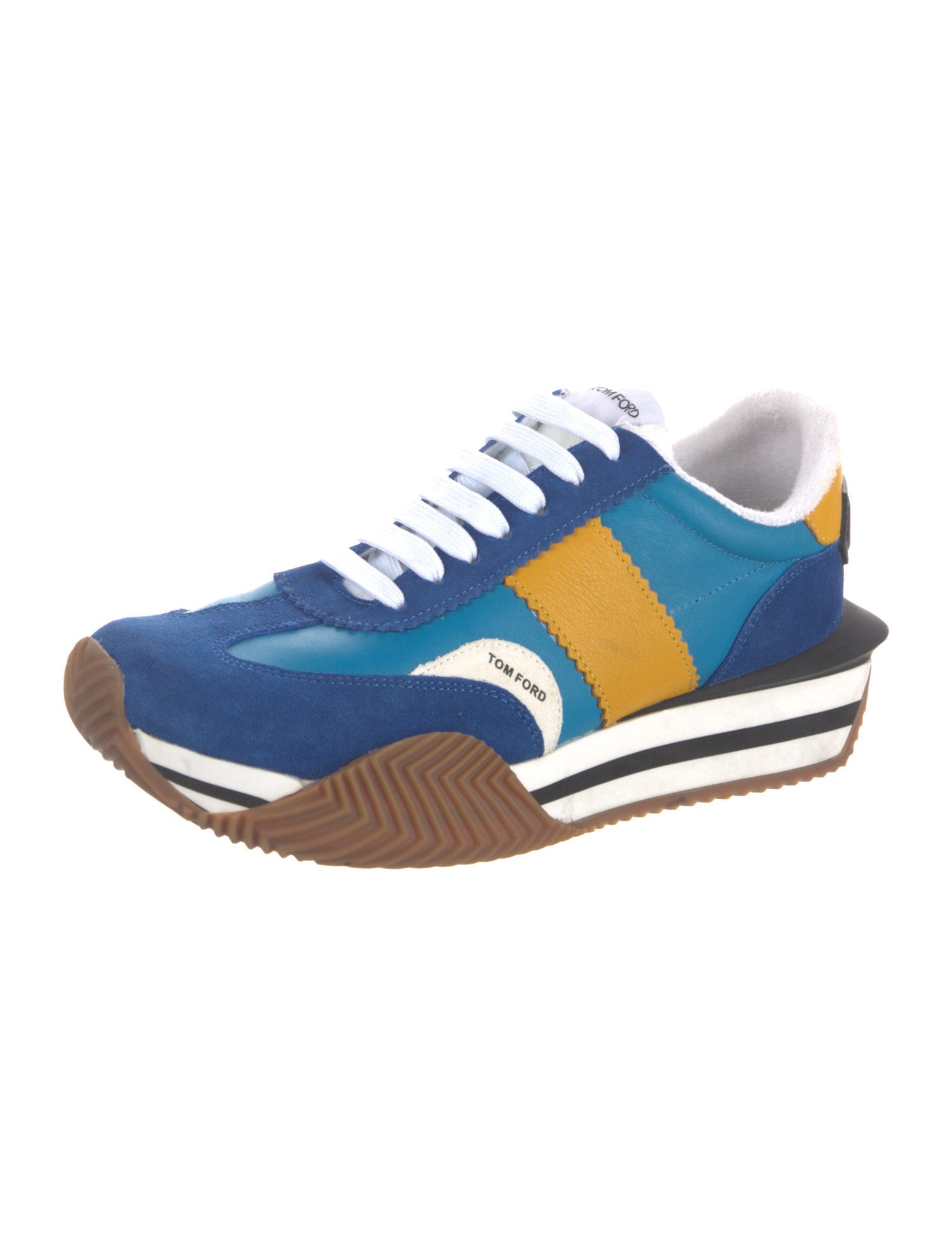 Tom Ford Nylon Colorblock Pattern Sneakers