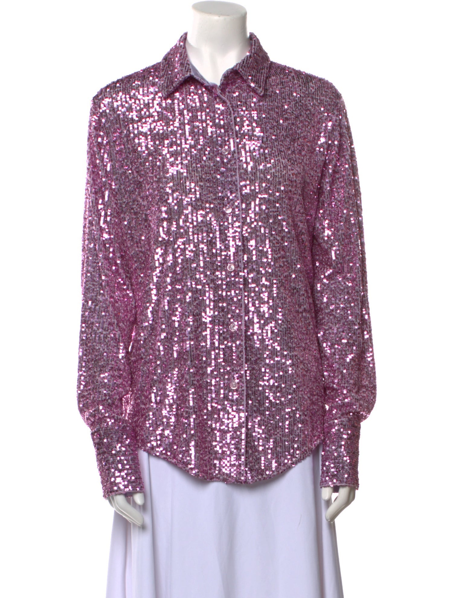 Tom Ford Printed Long Sleeve Button-Up Top