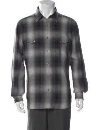 Tom Ford Plaid Print Long Sleeve Shirt