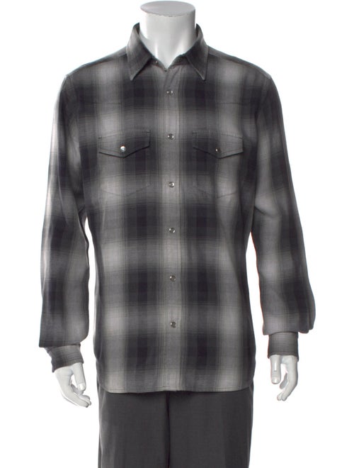 Tom Ford Plaid Print Long Sleeve Shirt