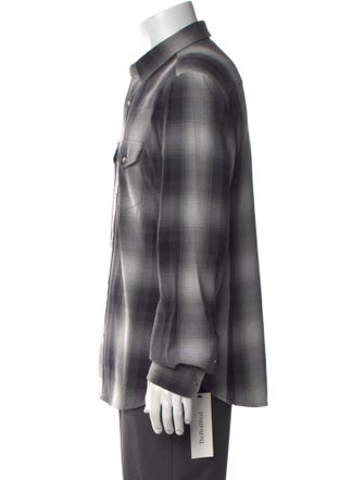 Tom Ford Plaid Print Long Sleeve Shirt
