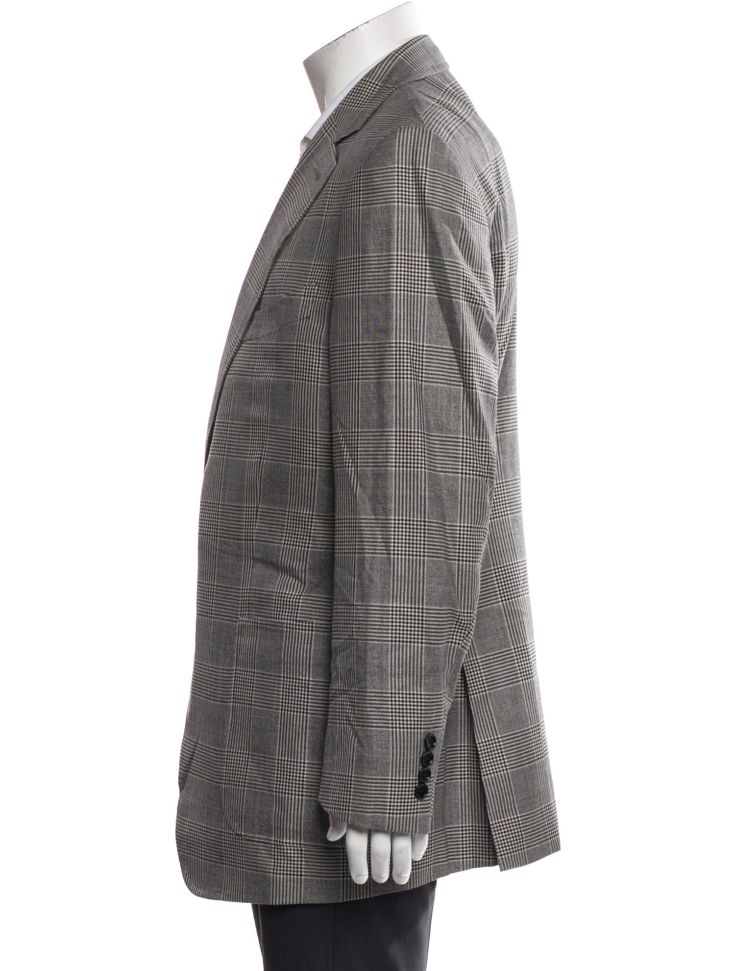 Tom Ford Wool Plaid Print Blazer
