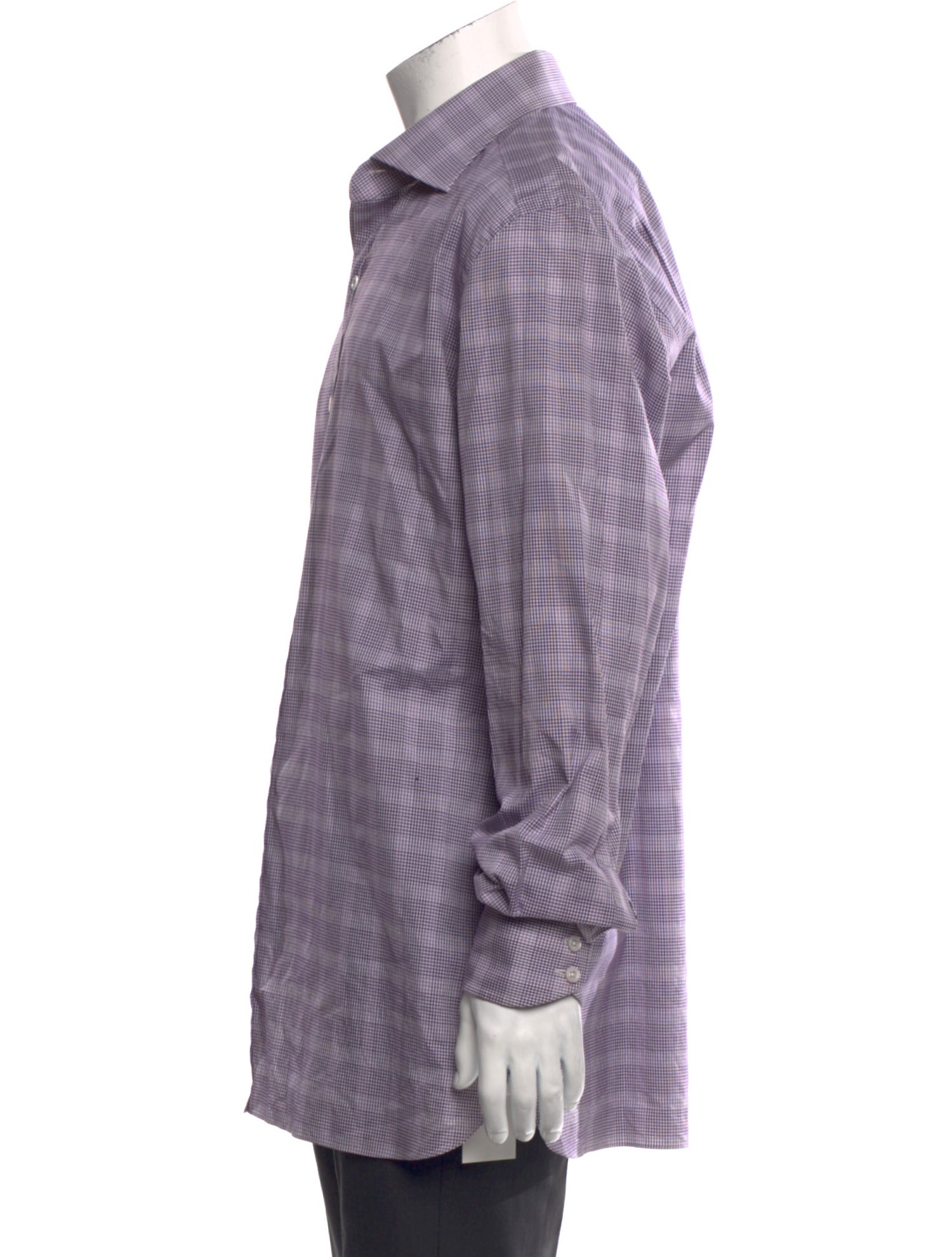 Tom Ford Plaid Print Long Sleeve Dress Shirt