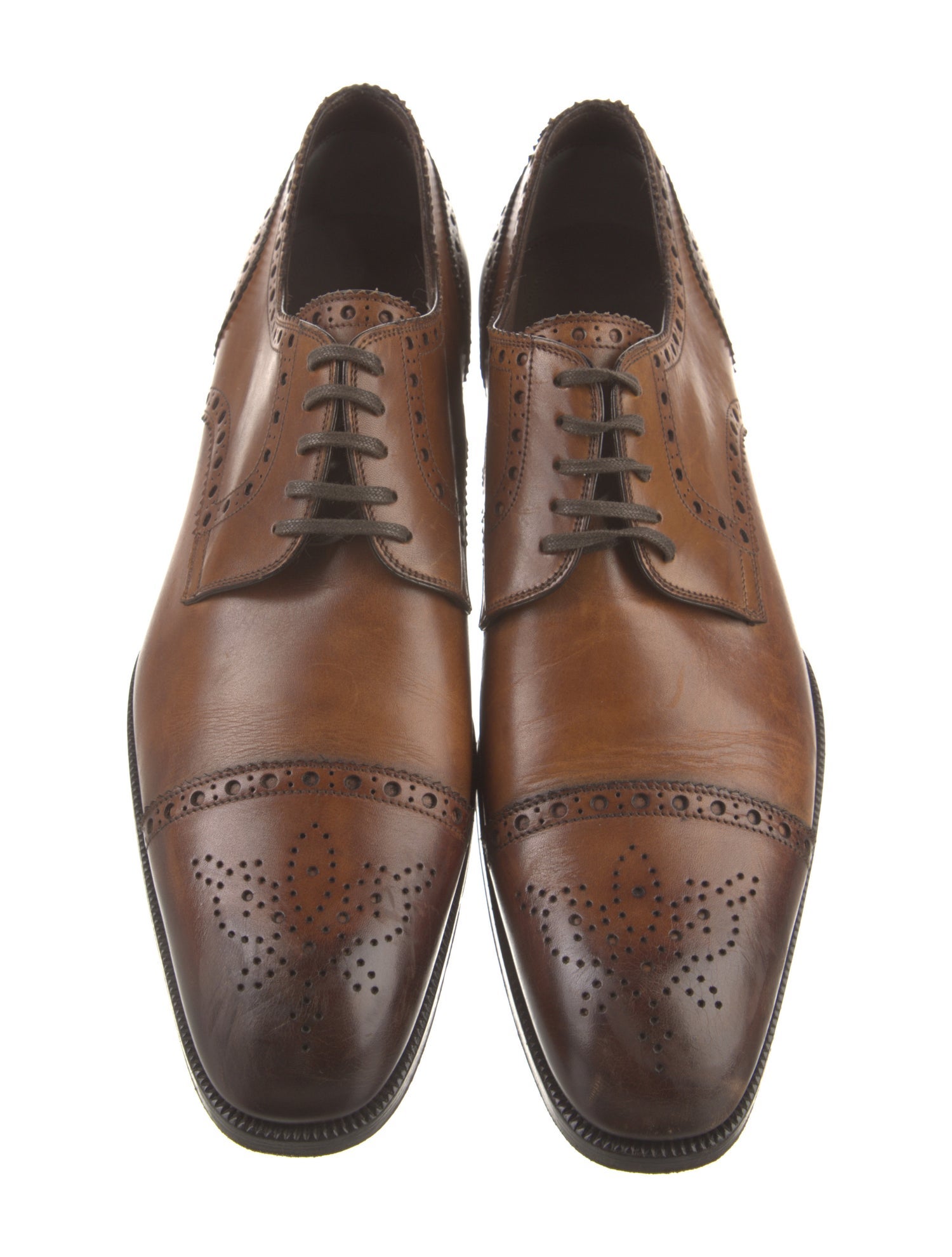 Tom Ford Leather Colorblock Pattern Brogues