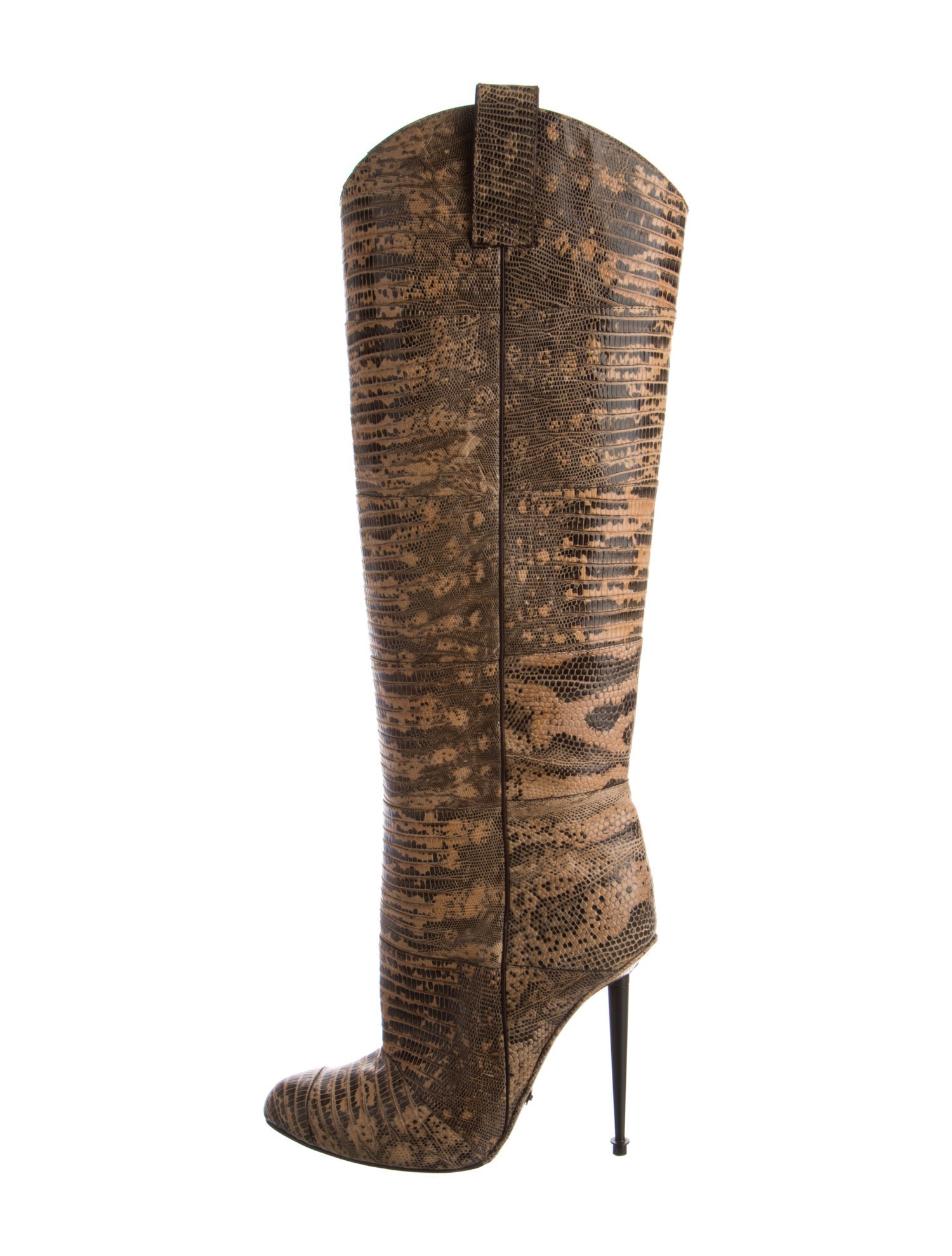 Tom Ford Leather Animal Print Boots