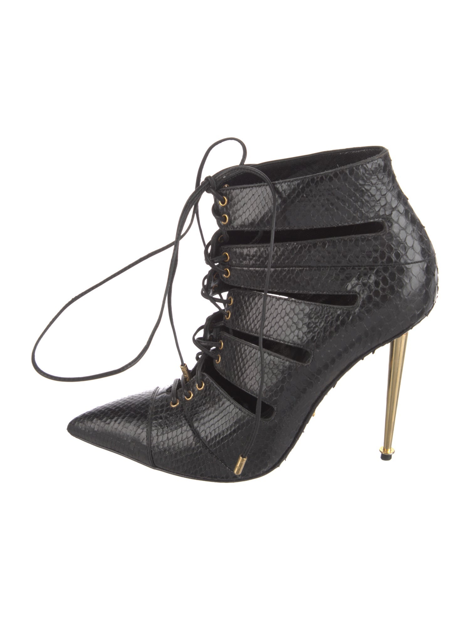 Tom Ford Snakeskin Lace-Up Boots