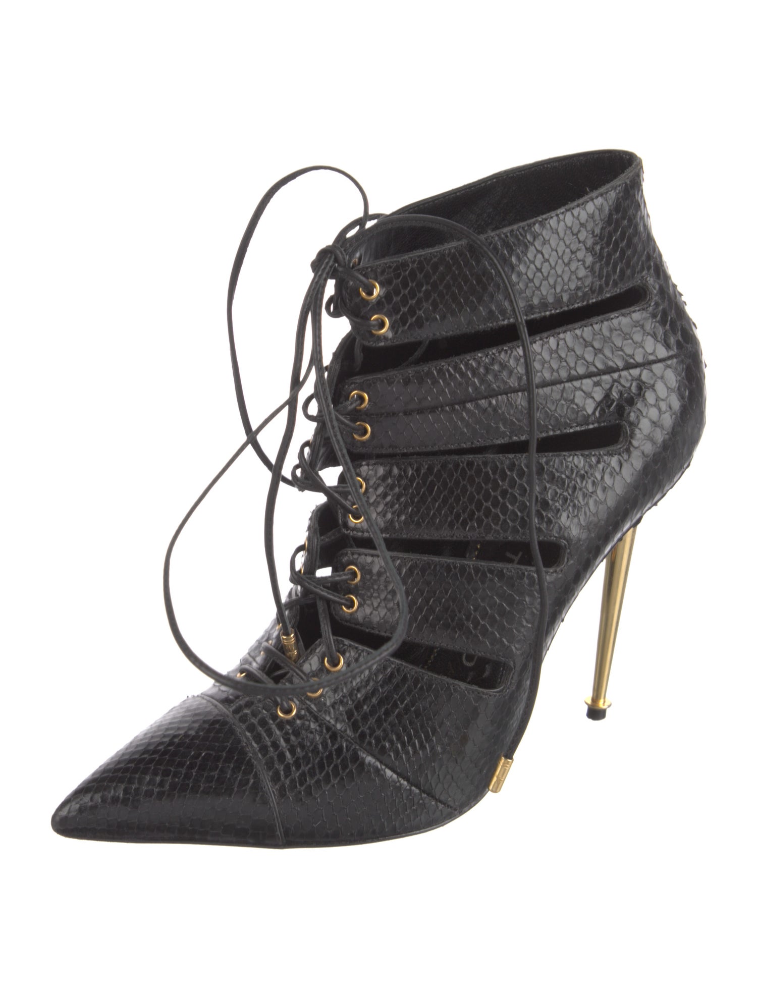 Tom Ford Snakeskin Lace-Up Boots
