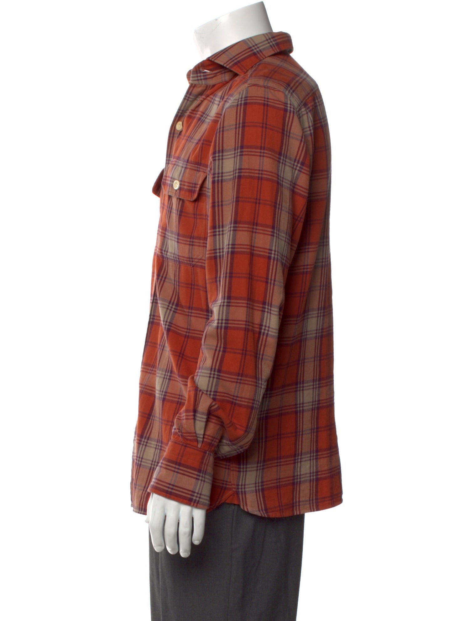 Tom Ford Plaid Print Long Sleeve Shirt