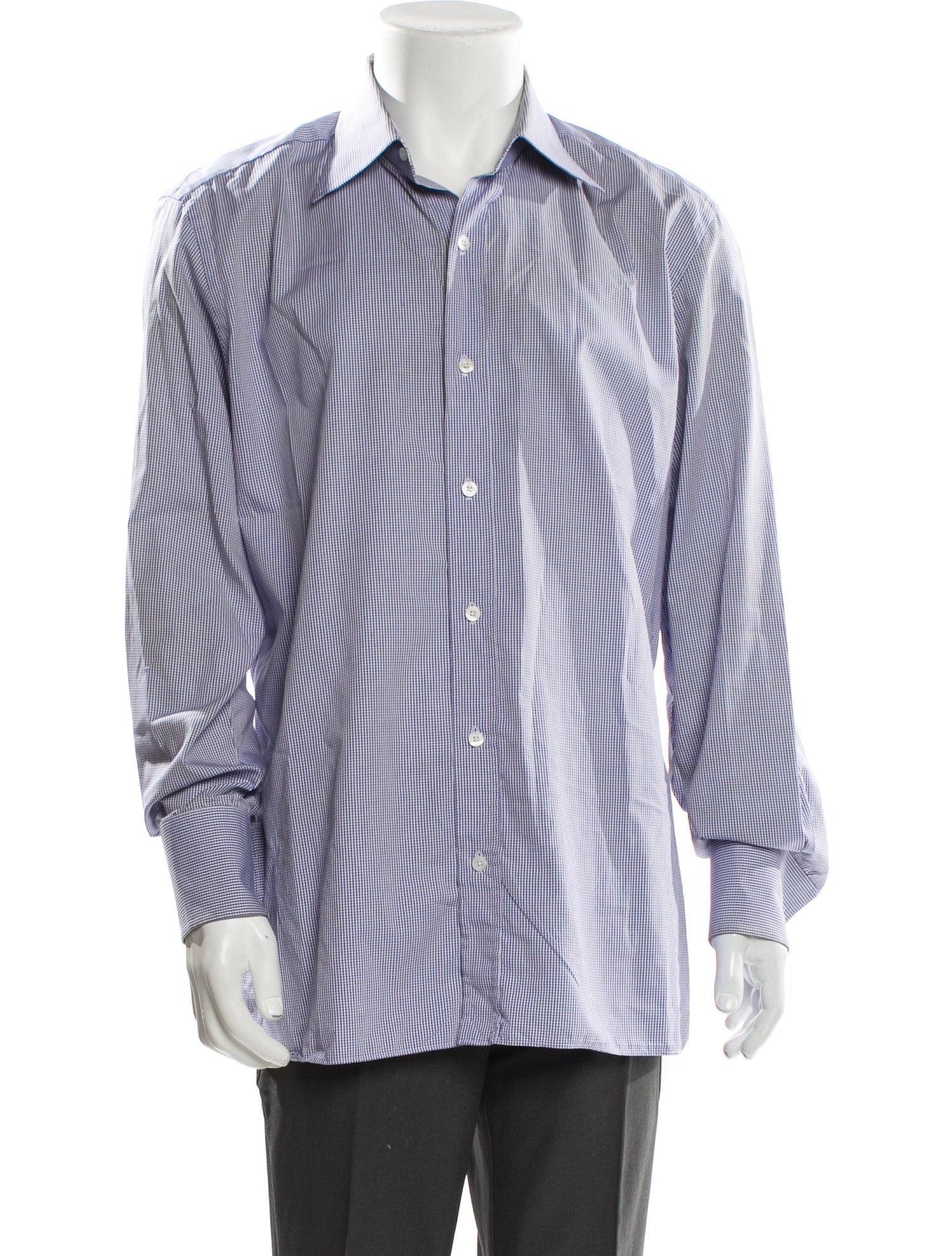 Tom Ford Plaid Print Long Sleeve Shirt