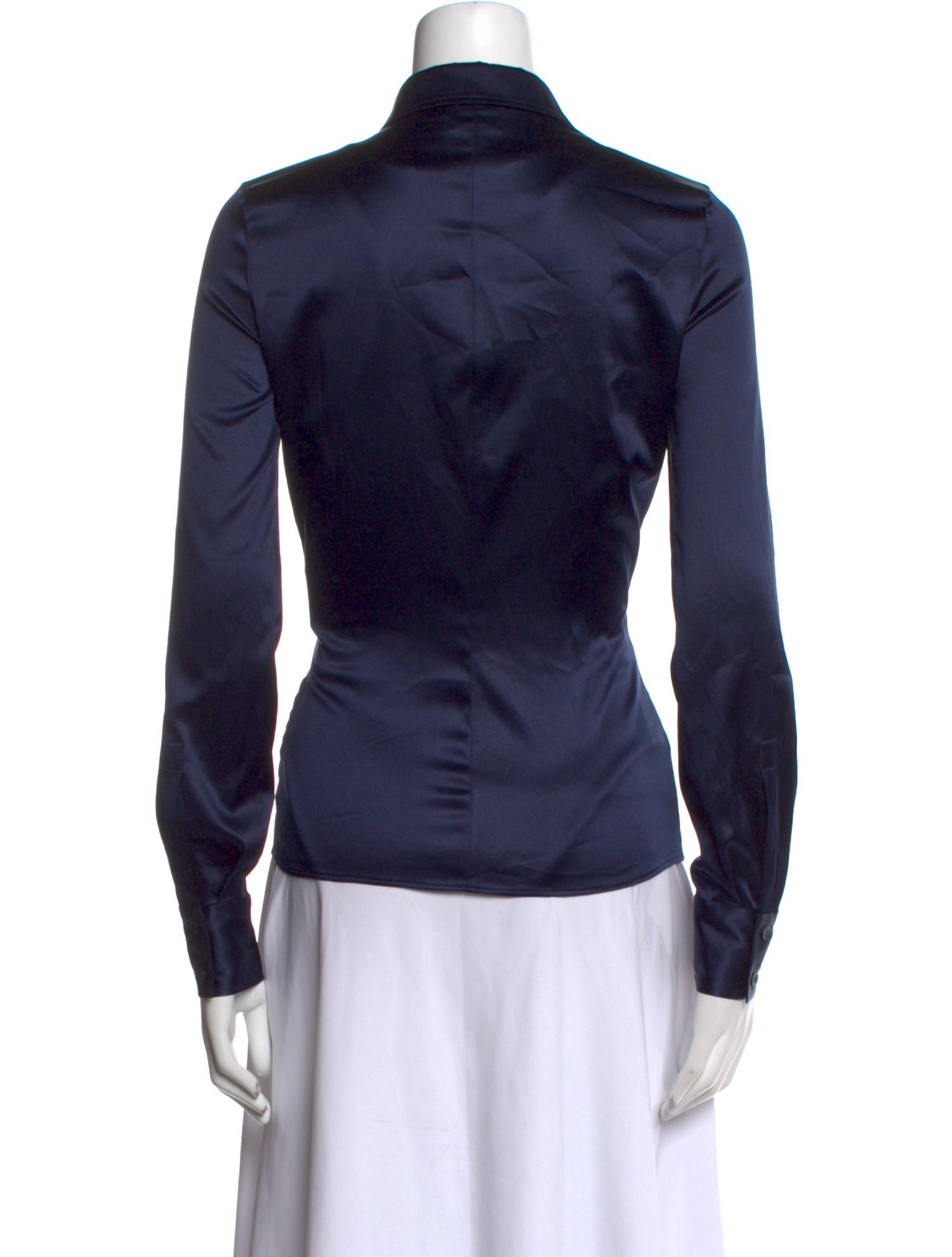 Tom Ford Silk Long Sleeve Button-Up Top